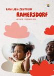 Condrobs-Flyer Fördermitgliedschaft. Eine Person auf einer Brücke und oben rechts eine Regenbogenfahne. Titel: Brücken ins Leben. Mit Ihrer Hilfe